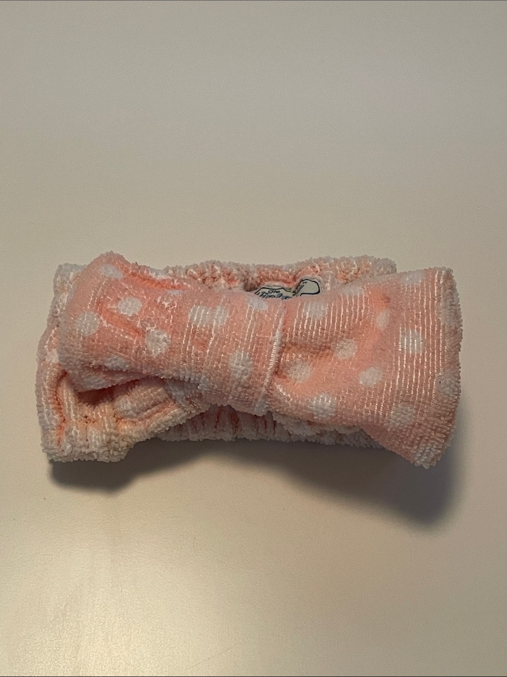 Pink and White Polka Dot Makeup Headband